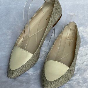 Alfani Lawrrent ivory & snake print flats sz 8, excellent used condition